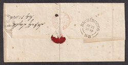 1846 (July 22), Richibucto to Fredericton, stampless money letter, ...