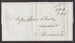 1831 (August 24), St. Andrews to Mirimachi, stampless folded letter, ...