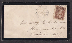1874 (June 28), Way Office Jacksonville to Maine, mourning cover ...