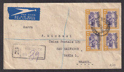 1936 (September 1), registered cover from Windhoek to Salvador, Bahia ...