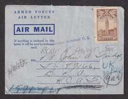 1944 (August/October), trio of RCAF Air Letters with India interest, ...