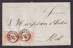 1856 (September 21), folded cover from Szegedin to Pesth, Hungary, ...
