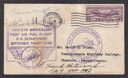Ovington, Earle, 1931 (September 23), signed flight cover with Frank ...