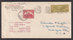 Boyd, Erroll, 1933 (June 10), signed Columbia first flight cover, ...