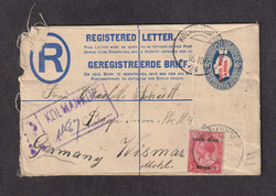 1924 (October 16), registered uprated stationery cover, Kolmanskop to ...