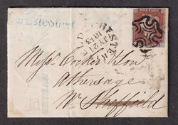 1843 (July 20), Hull Maltese Cross on cover to Sheffield, folded ...