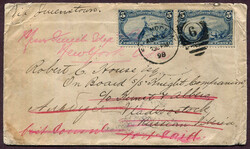 1898 (August 16), multi-redirected cover to Russia & Egypt and ...