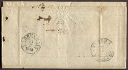 1858 (August 20), Götheborg to Philadelphia, transatlantic stampless ...