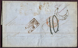 1855 (September 12), stampless folded letter from Pondicherry to ...