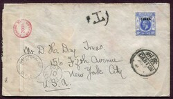 1917 (February 28), 10c ultramarine “HONG KONG / CHINA” overprint ...