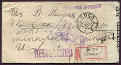 1918 (September 23), 15k and 25k Imperial Arms issues on censored ...