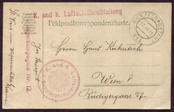 1915 (June 17), K.u.K. Luftschifferregiment, feldpost correspondence ...