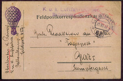 1917 (August 21), Austro-Hungarian Balloon Troops Feldpost postcard ...