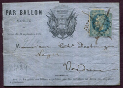 1870 (September 26), Ballon Monté folded letter to Verdun, with "PAR ...