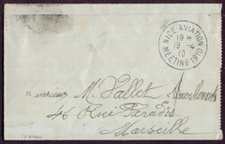 1910 (April 19), Aviation Meeting at Nice, illustrated folded letter ...