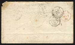 Offices in the Levant, 1858, Lattaquié (Syrie) to England via Paris ...