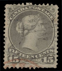 1876, 15c greenish grey Large Queen, script watermark, perforated ...