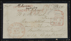 1857 (December 24), mourning cover from Toronto to Lower Allithwaite, ...