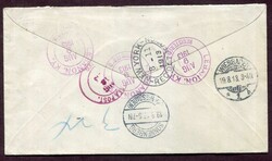 1913 (August 9), Parcel Post franking on registered stationery cover ...