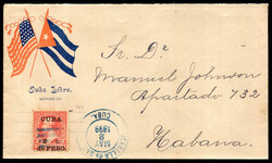 Cuba, 1899 (May 2), Isabela de Sagua to Havana, patriotic illustrated ...