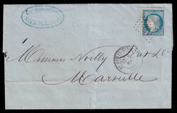 1871 (May 6), Paris Commune period folded letter, Paris via St-Denis ...