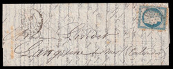 1871 (January 19), Balloon Monté cover, Paris to Langrune-sur-Mer, ...