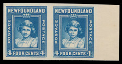 1941, 2c Princess Elizabeth, right-margin imperforate pair, ungummed, ...