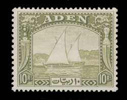 1937, ½a light green to 10r olive Dhow, set of twelve, mostly ...