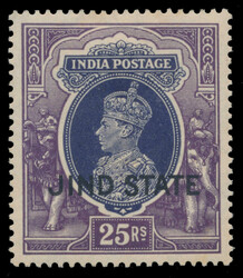 Jind, 1938, 25r King George VI, overprinted JIND STATE, hinged ...