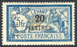 1919, 20p on 5fr dark blue & buff, overprinted on Merson issue of ...