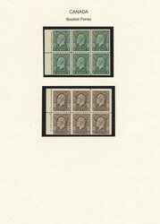 1932, 1c to 3c Medallion booklet panes, group of five, with 1c dark ...