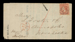 1868 (April 27), 1d vermilion on prices current to Nova Scotia, from ...