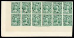 1857-64, 9½d green Queen Victoria plate proof inscription block, ...