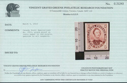 1857, 6d red purple Consort, trial colour plate proof, on India paper ...