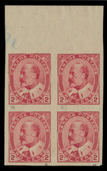 1903, 2c carmine King Edward VII, Type I, imperforate block of four, ...