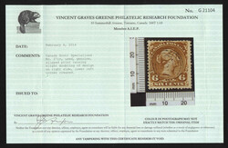 1868, 6c brown Large Queen, partial double print at right, used, ...