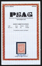 1860, 6p orange Heraldic, imperforate, four large margins all around, ...