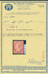 1859, 1c rose Queen Victoria, a pleasing mint single, with large part ...