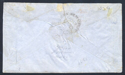 1859 (October 16), 3d red Heraldic bisect cover, used in combination ...