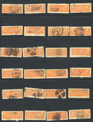 Registration, 1875, group of 71 used 2c orange, with numerous fancy ...