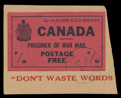 1944, Prisoner of War Frank, Department of National Defense issue, ...