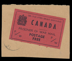 1945 Prisoner of War Frank, Department of National Defense issue, ...