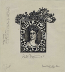 1851, 6d and 12d black Queen Victoria, group of four fantasy sketches ...