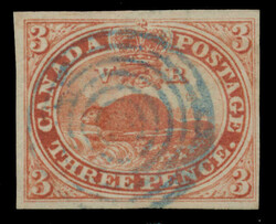 1852, 3d red on medium wove paper, ample to mostly large margins all ...