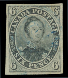 1855, 6d slate grey Consort, on wove paper, large margins on three ...