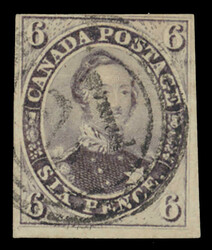 1857, 6d reddish purple Consort on very thick, fibrous soft paper, ...