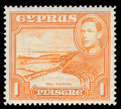 1944 (April), 1pi orange, perforated 13½ x 12½, lightly hinged ...