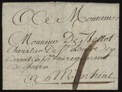 1764 (March 10), La Rochelle, France, to Montreal, stampless folded ...