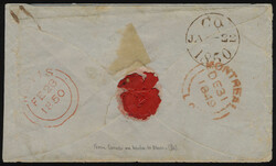 1849 (December 27), Toronto to Nevis, West Indies, stampless cover, ...