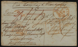 1852 (March 21), Montreal to Bombay, India, stampless cover to Henry ...